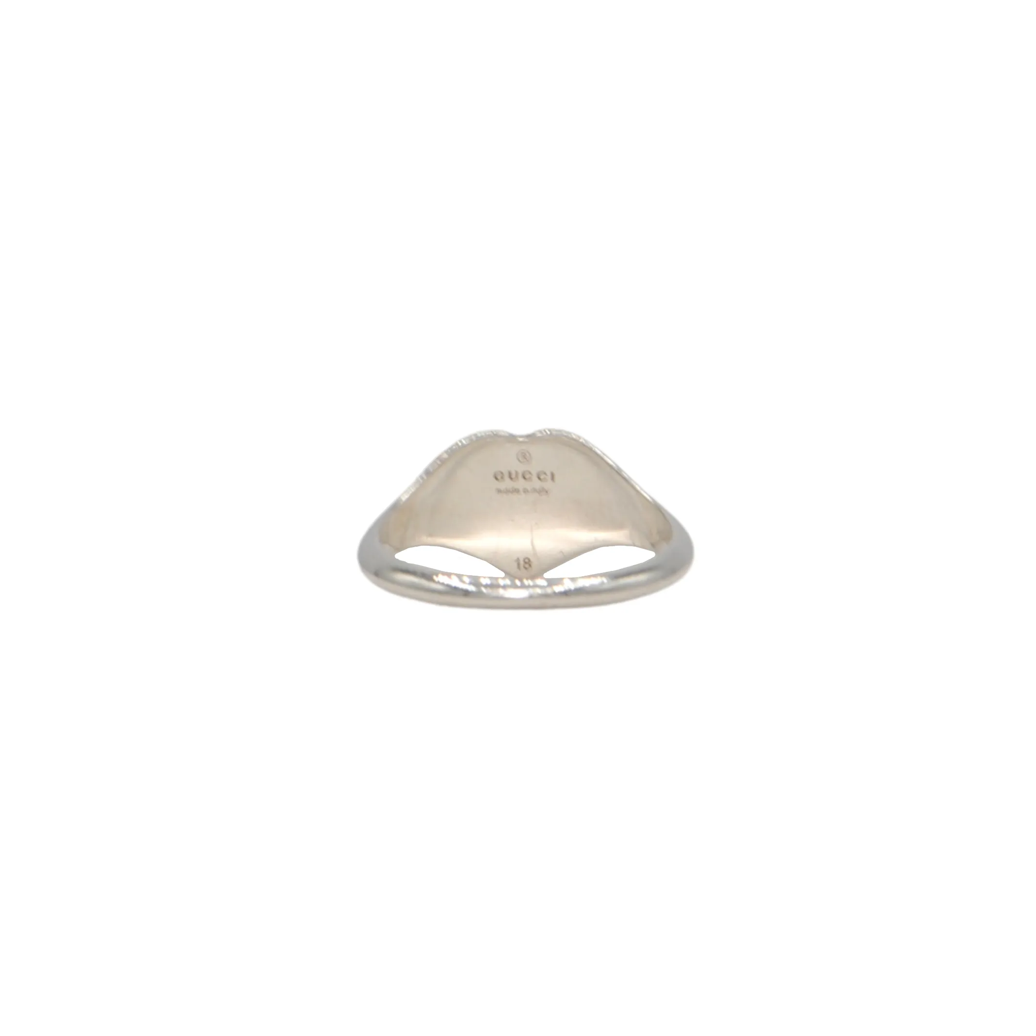Gucci Sterling Silver Heart Ring with Interlocking G