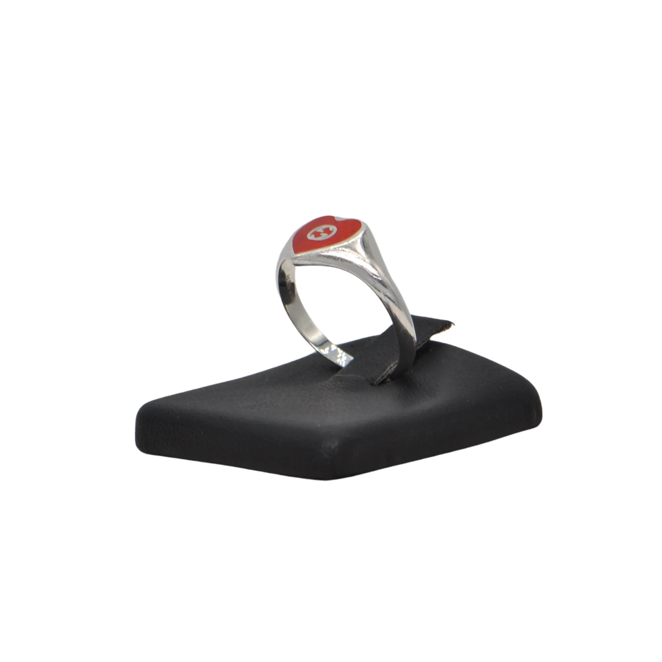 Gucci Sterling Silver Heart Ring with Interlocking G