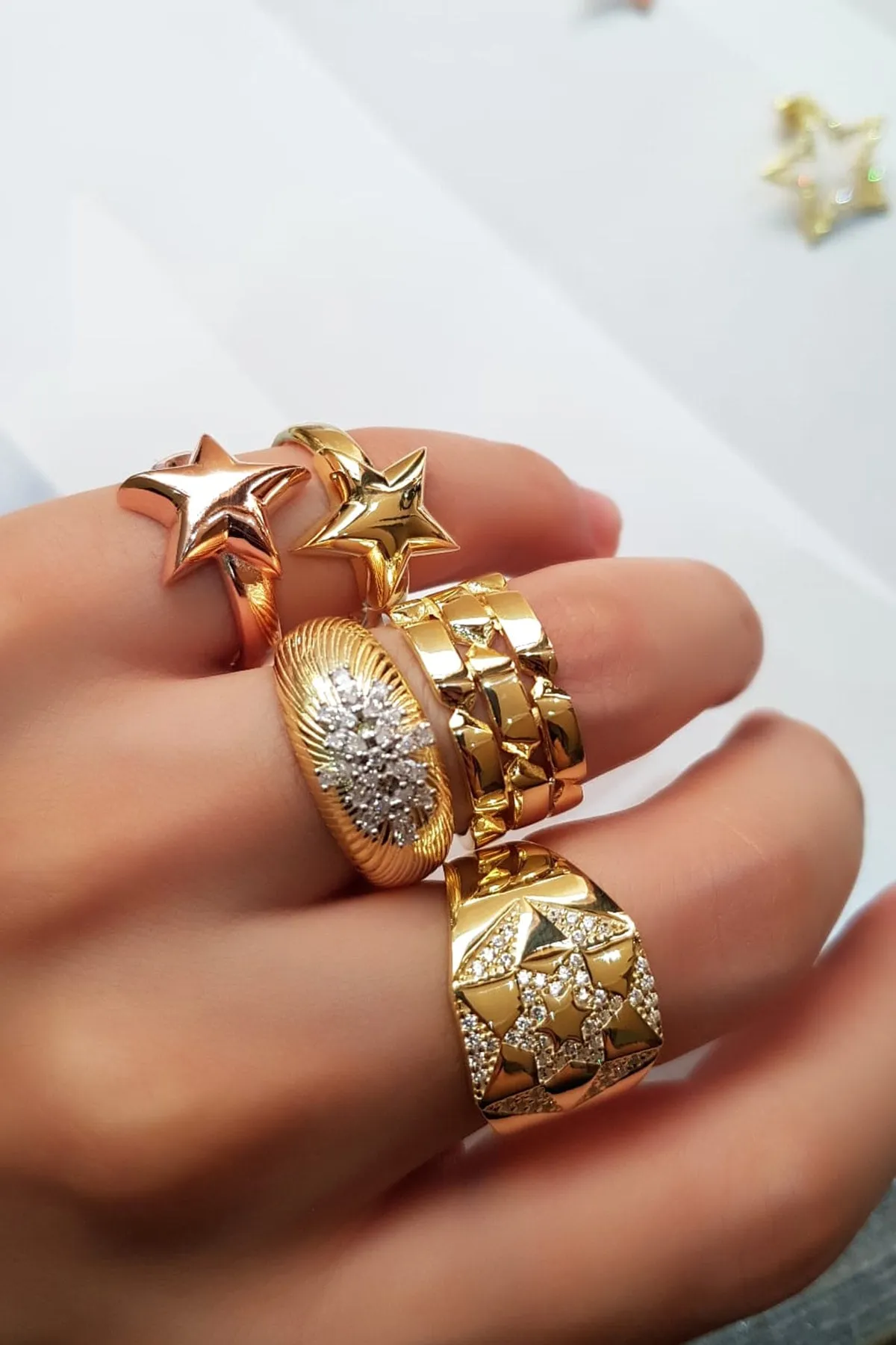 Heri Ring - 926 Sterling Silver with Yellow Gold Plating