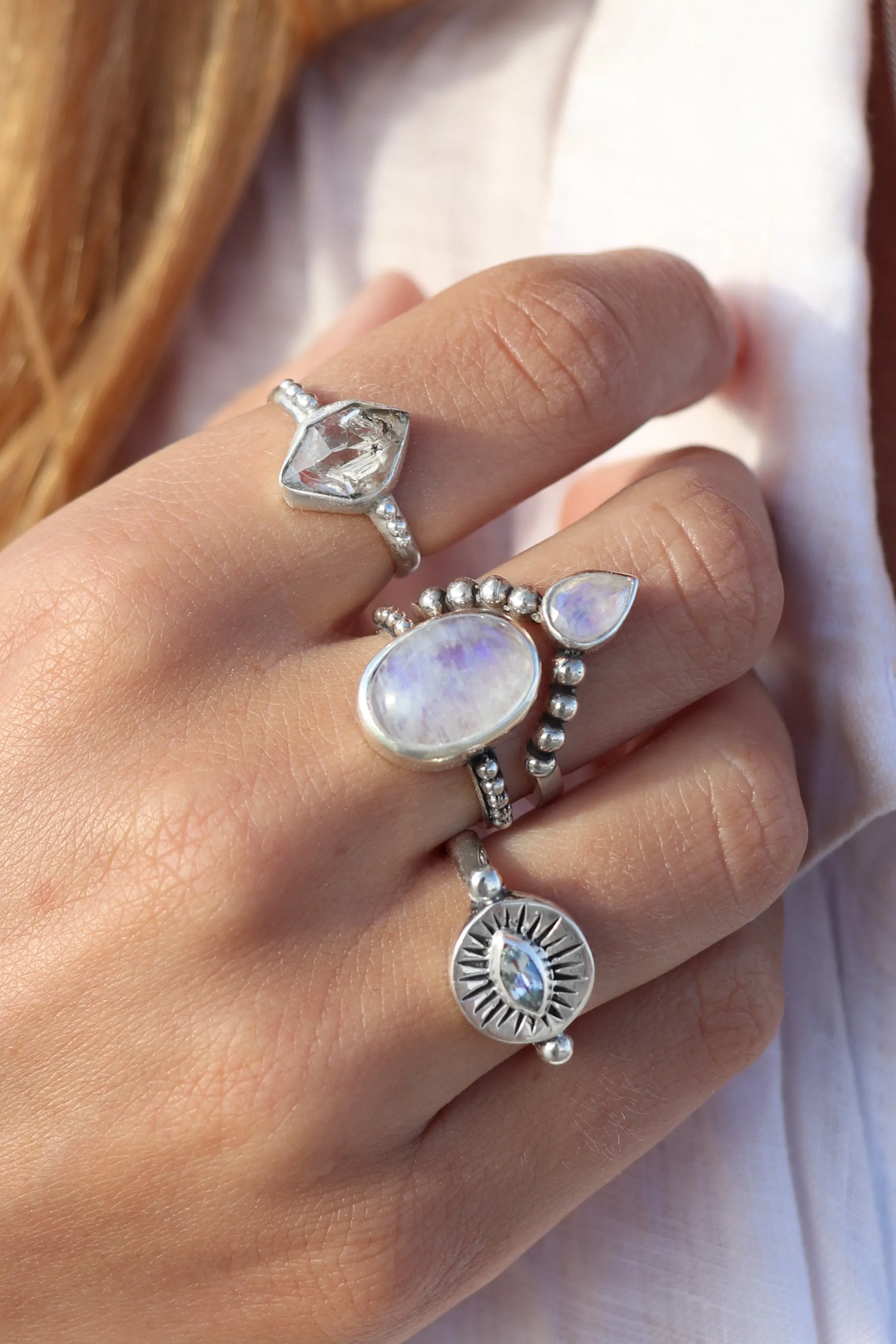 Herkimer Diamond Silver Ring