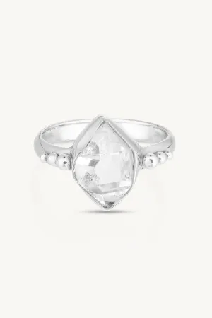 Herkimer Diamond Silver Ring