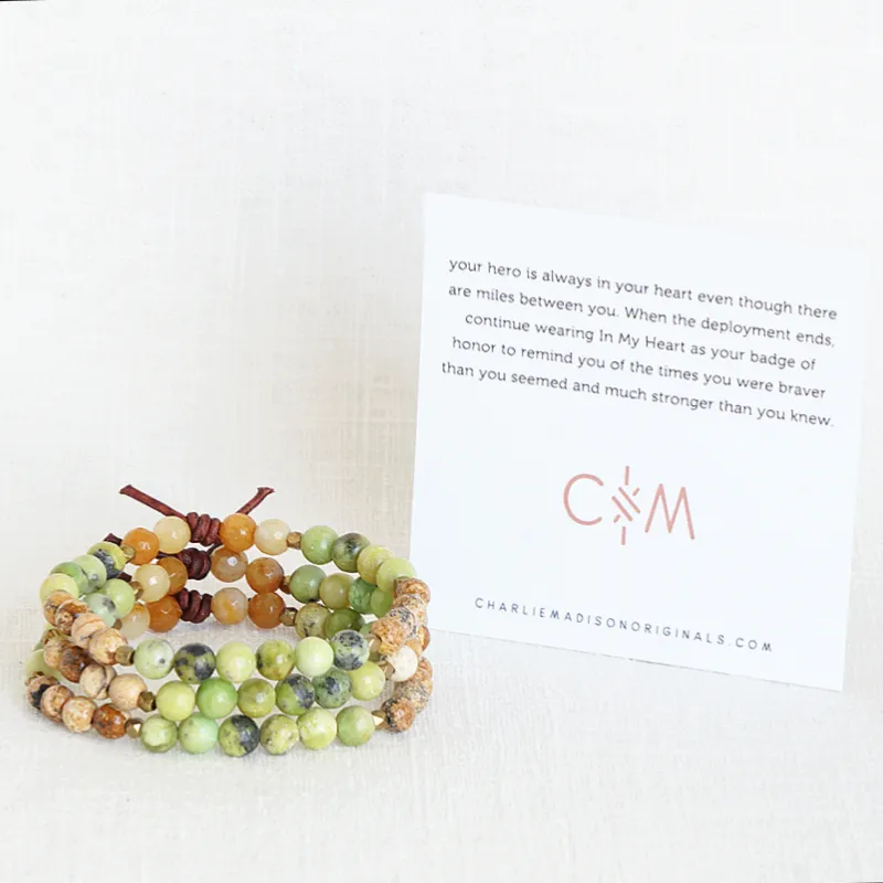 In My Heart Mini Bracelet - Army | Military Deployment Bracelet