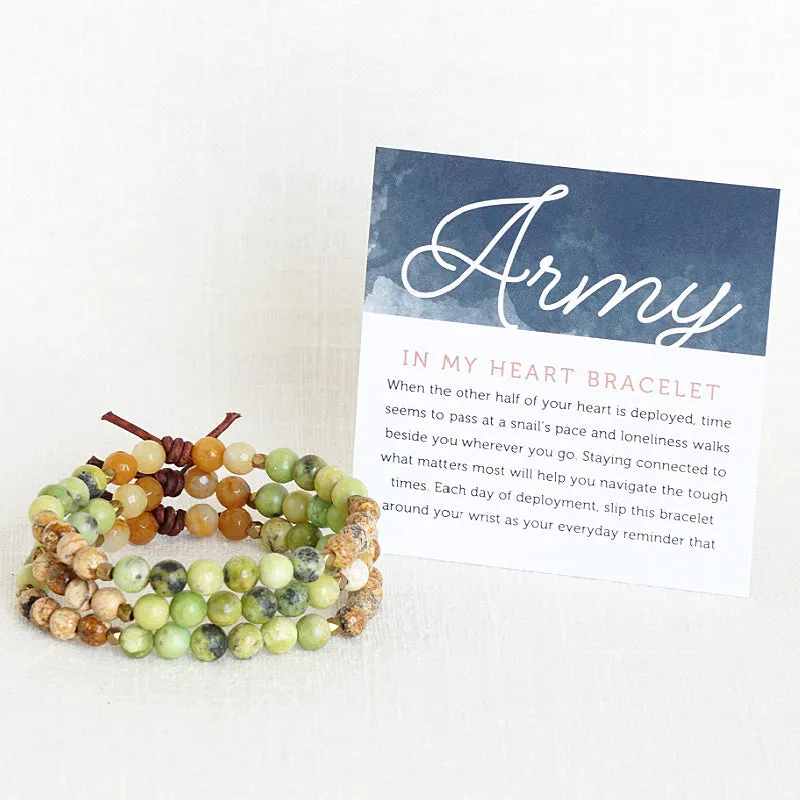 In My Heart Mini Bracelet - Army | Military Deployment Bracelet