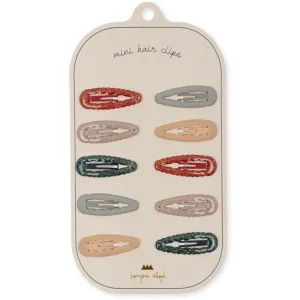 Konges Sljd Hair Clips Junior Scallop 10-pak Multi
