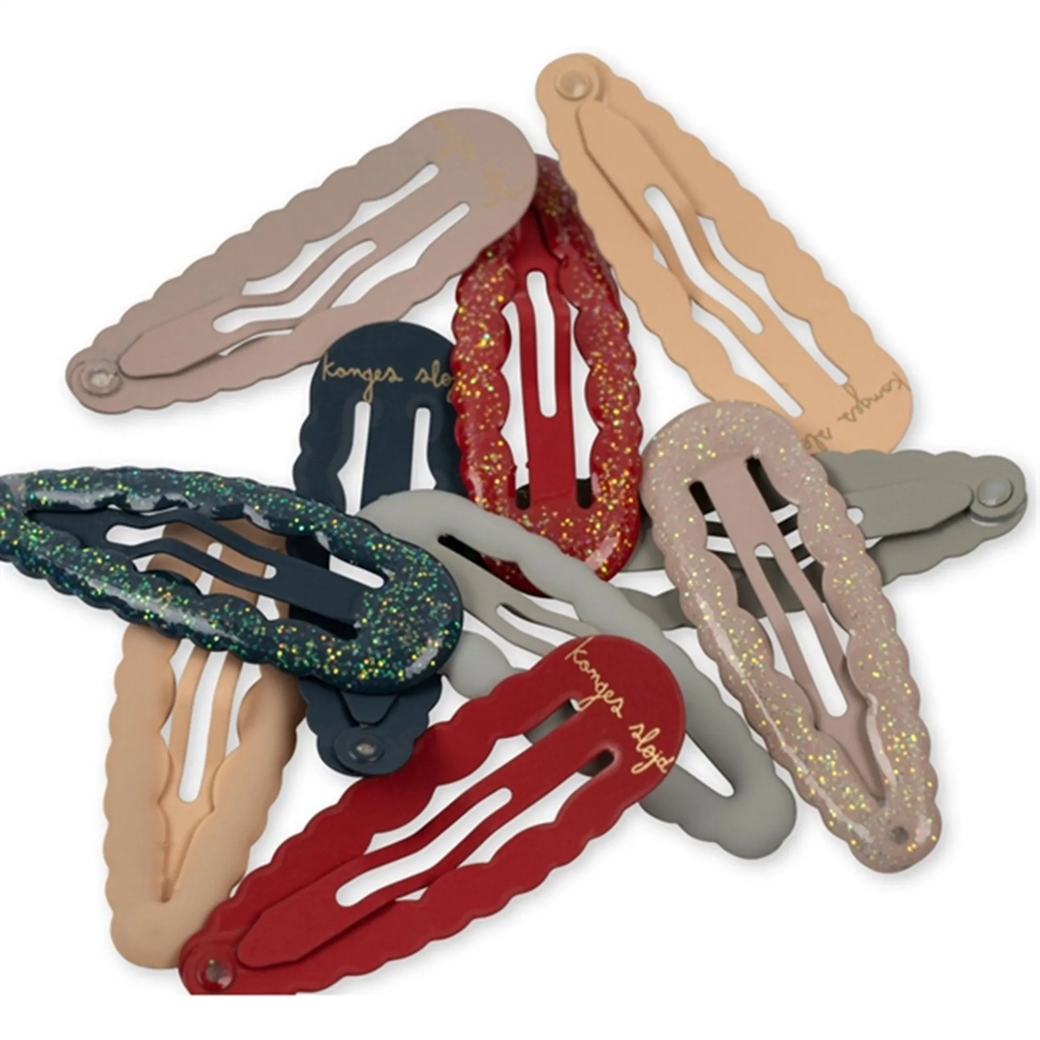 Konges Sljd Hair Clips Junior Scallop 10-pak Multi