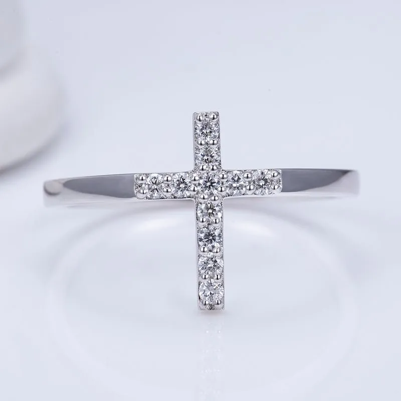 Lab Diamond Cross Fashion Ring
