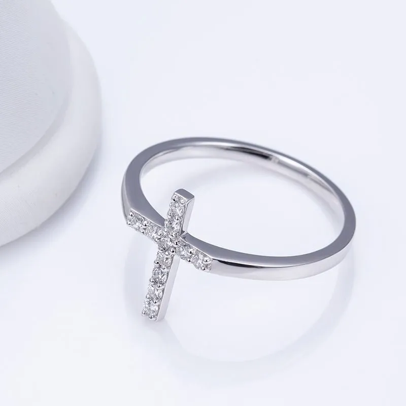 Lab Diamond Cross Fashion Ring
