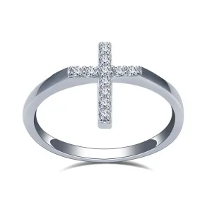 Lab Diamond Cross Fashion Ring