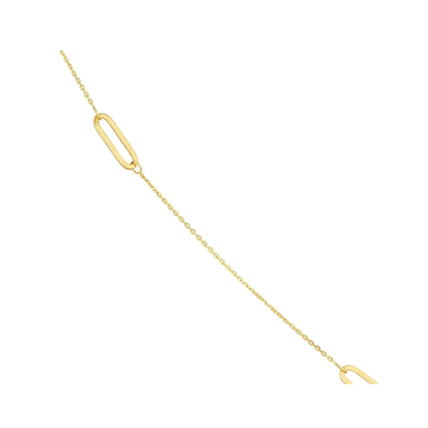 Long Golden Paperclip Chain Necklace
