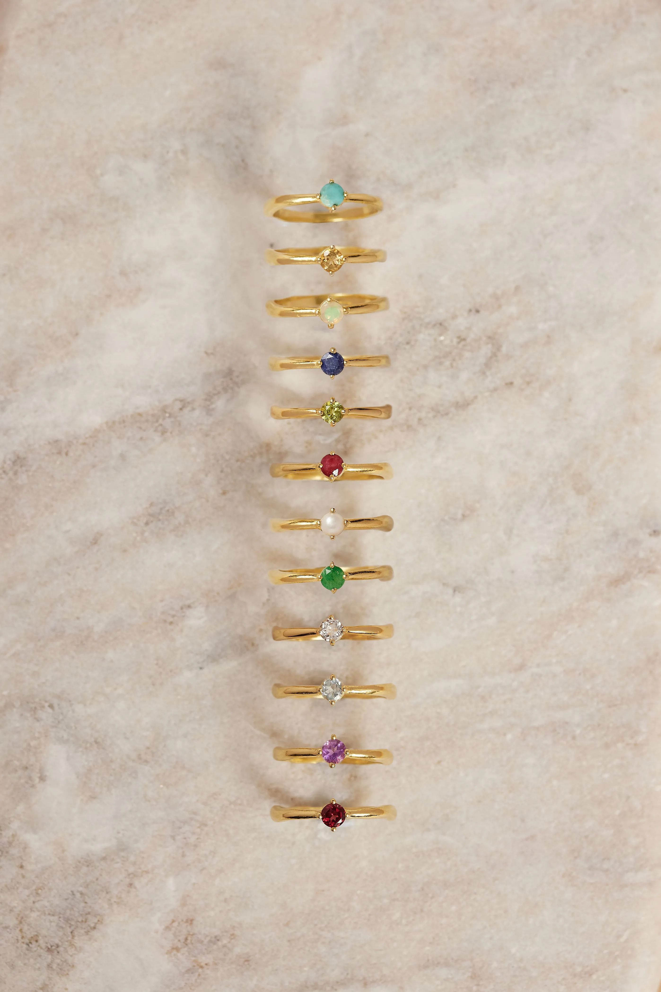May Emerald Gold Birthstone Ring