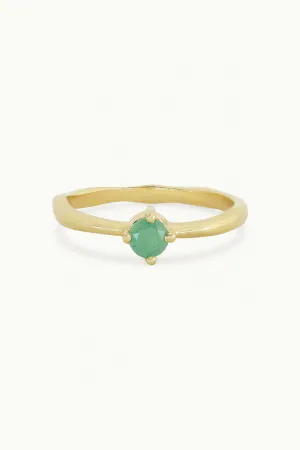 May Emerald Gold Birthstone Ring