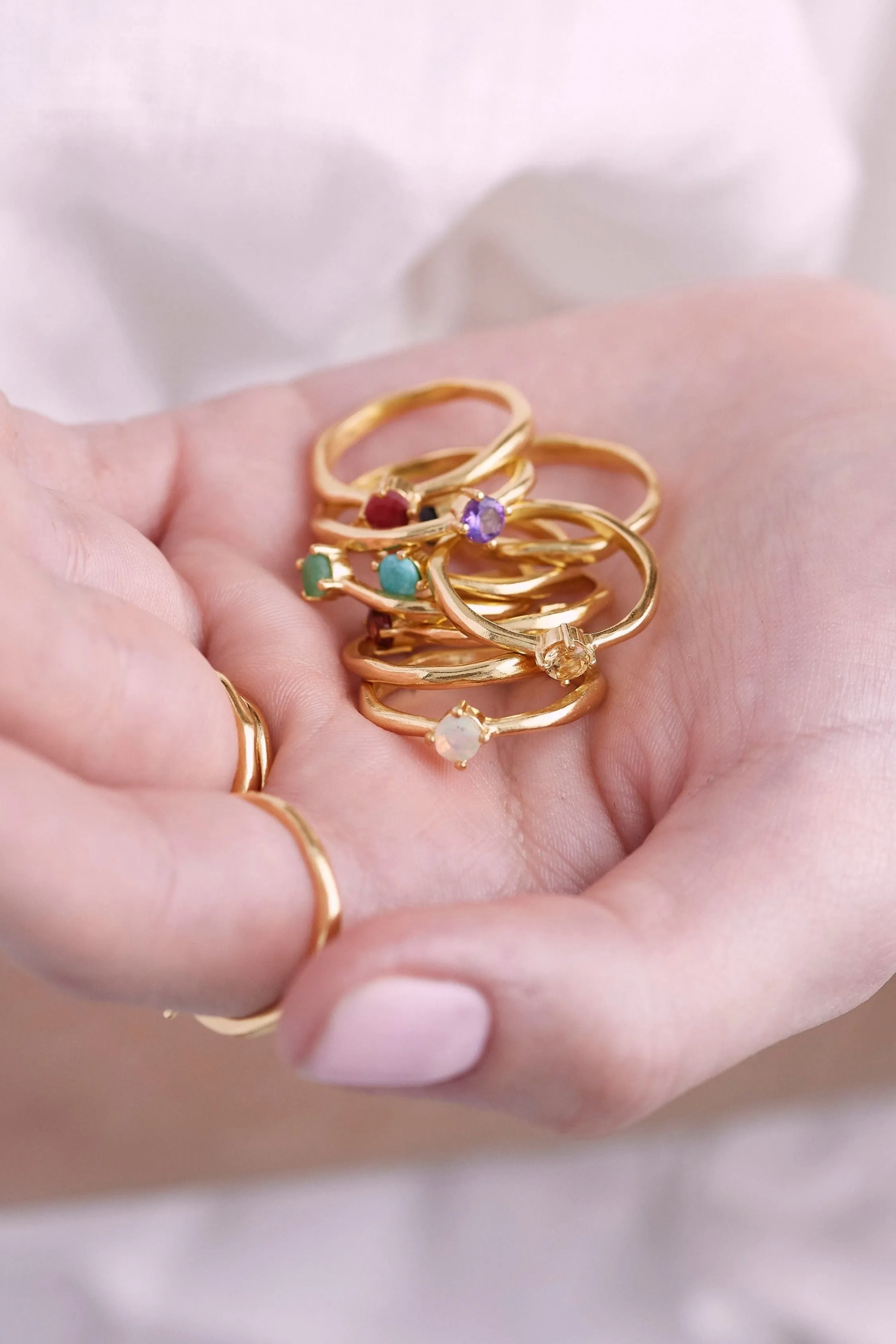 May Emerald Gold Birthstone Ring