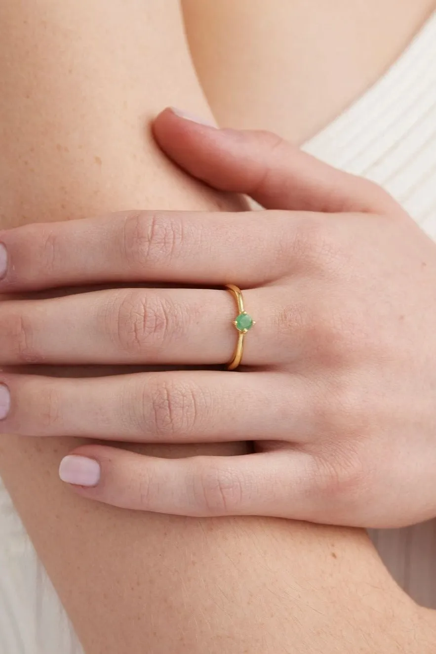 May Emerald Gold Birthstone Ring