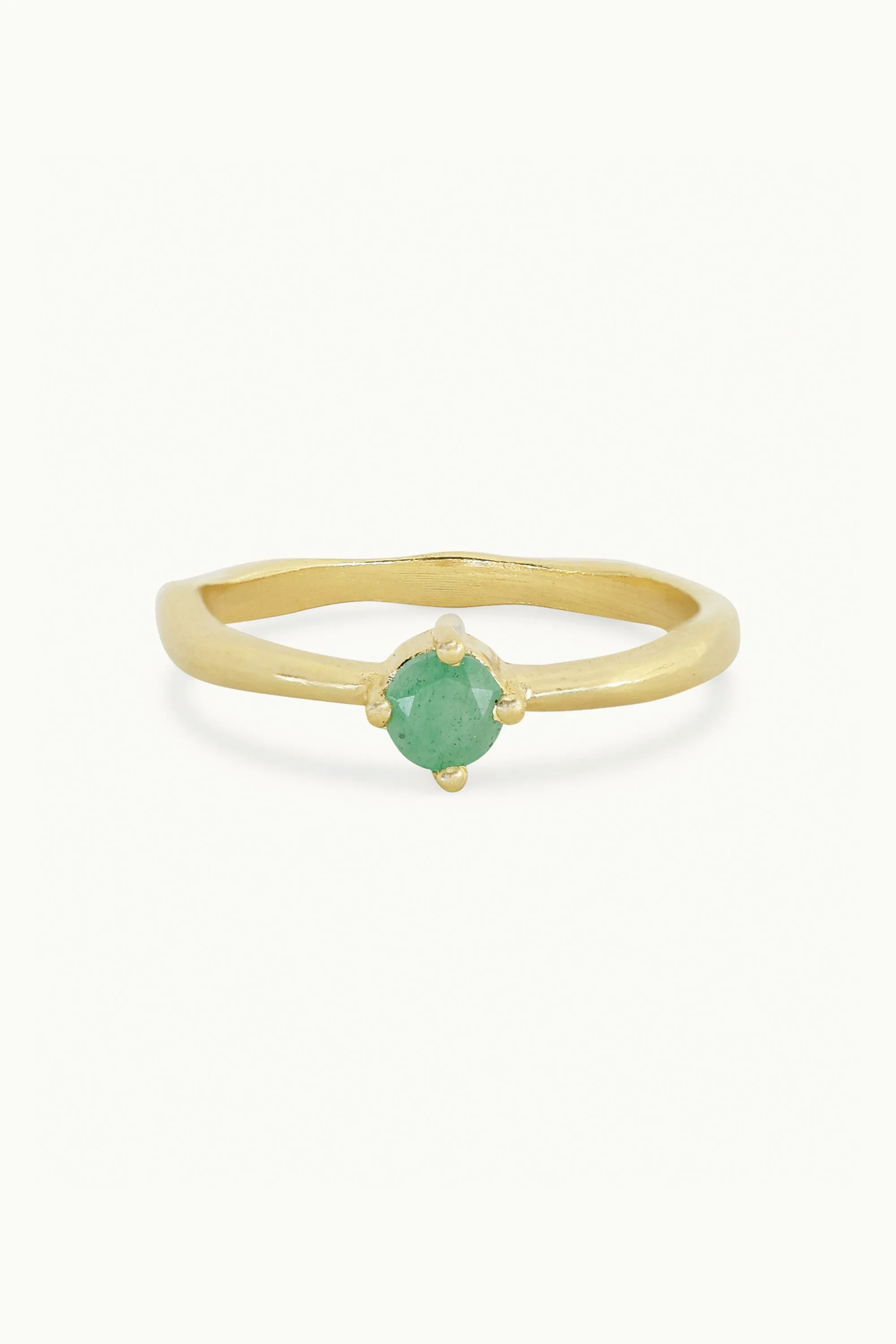May Emerald Gold Birthstone Ring