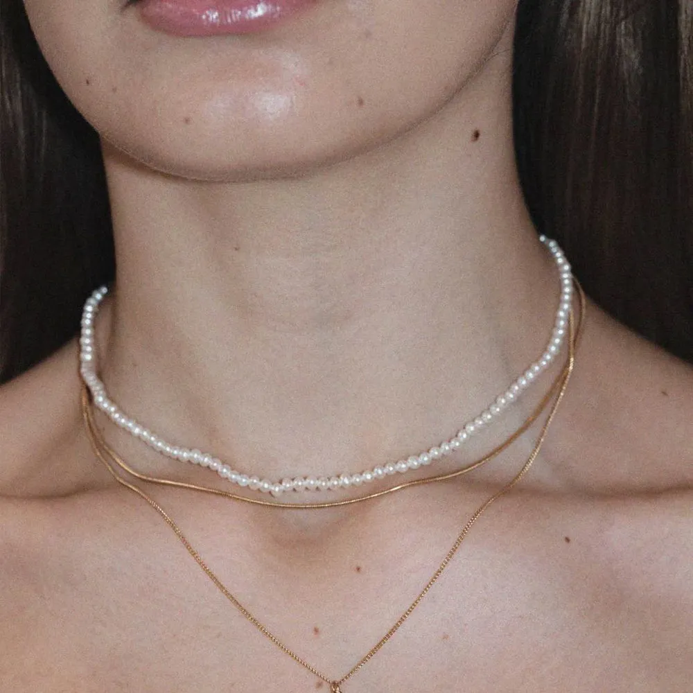 Meadowlark Micro Pearl Necklace - Sterling Silver