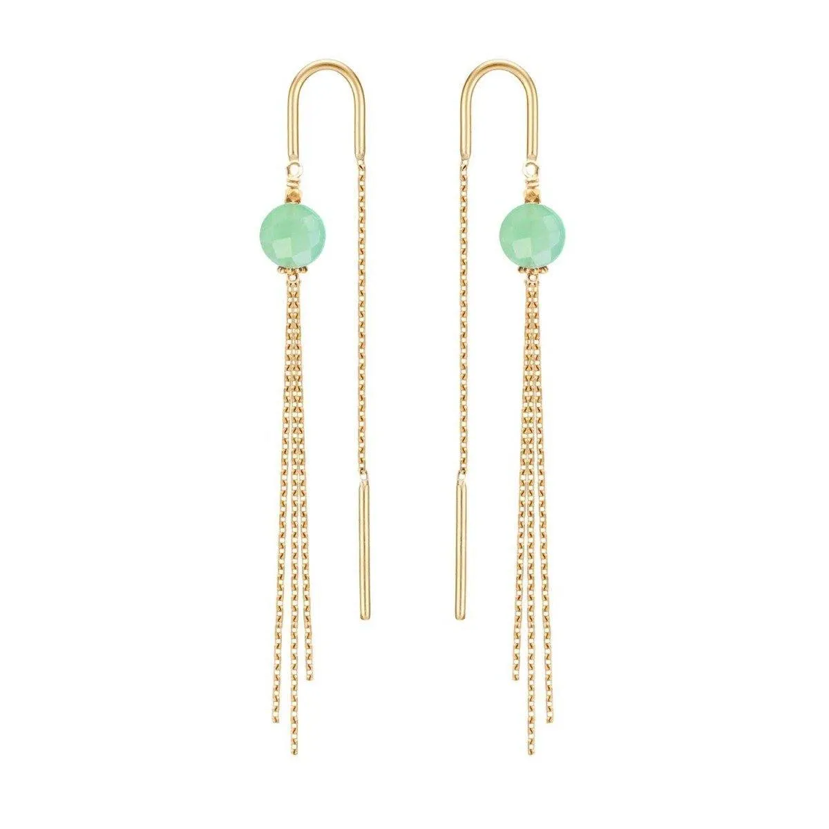 Medusa Earrings Chrysoprase - 18k Gold
