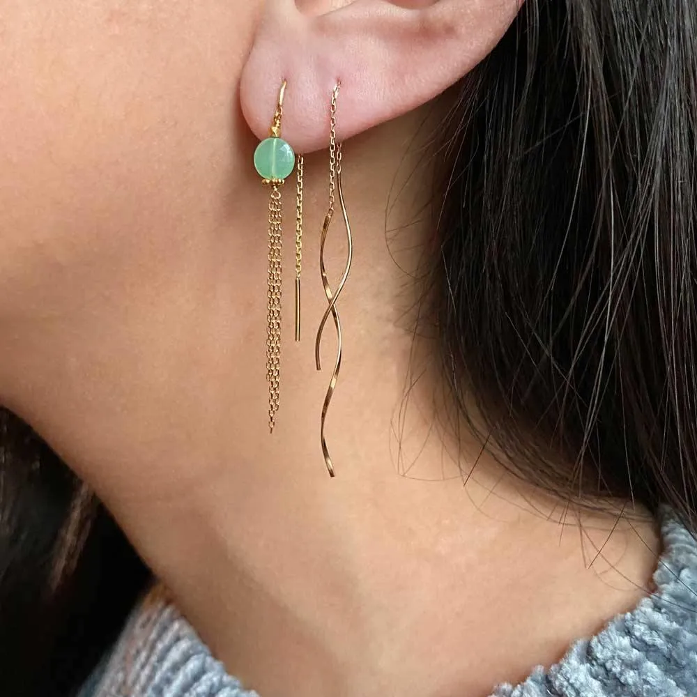 Medusa Earrings Chrysoprase - 18k Gold