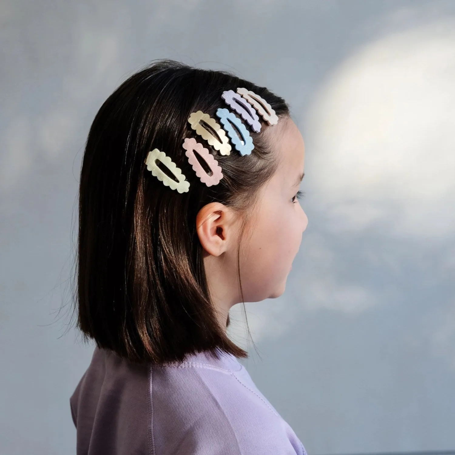 Mimi & Lula 5 Hair Clips - Mini Scalloped Sparkle Dreamland