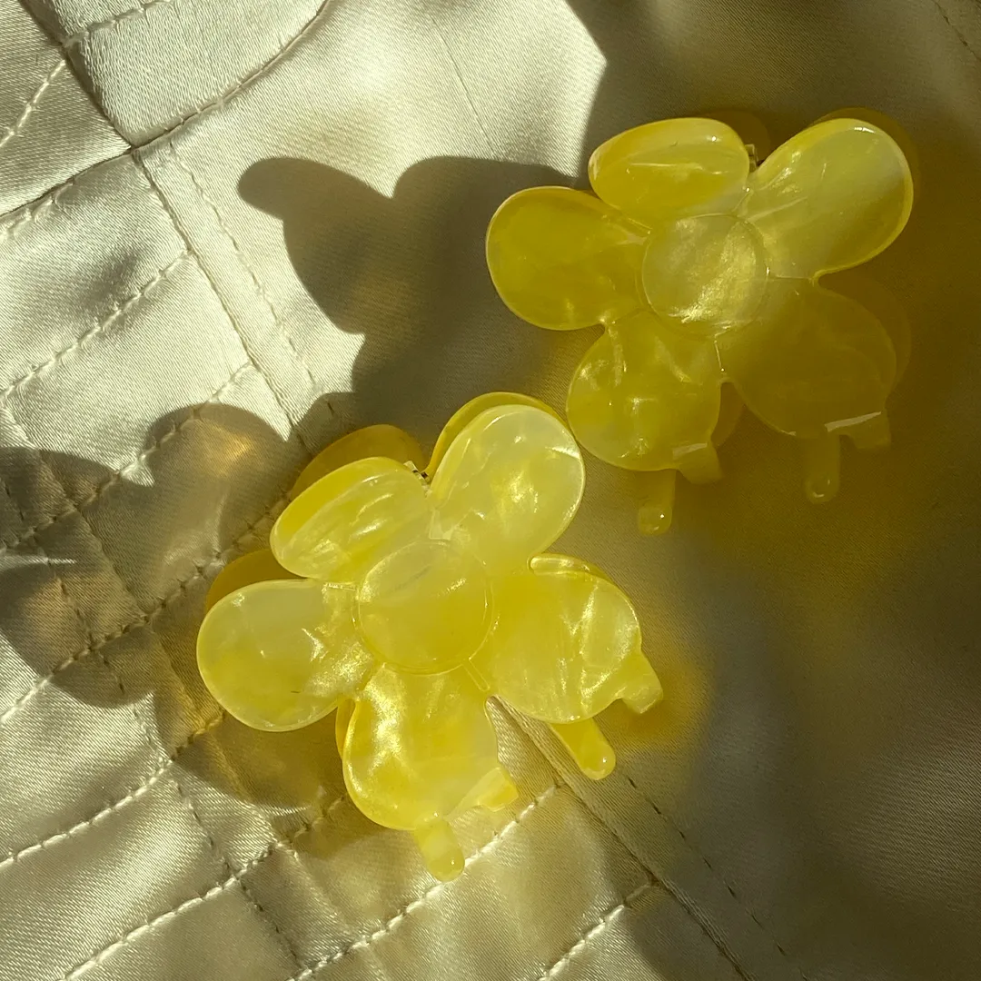 MINI FLOWER CLIPS YELLOW