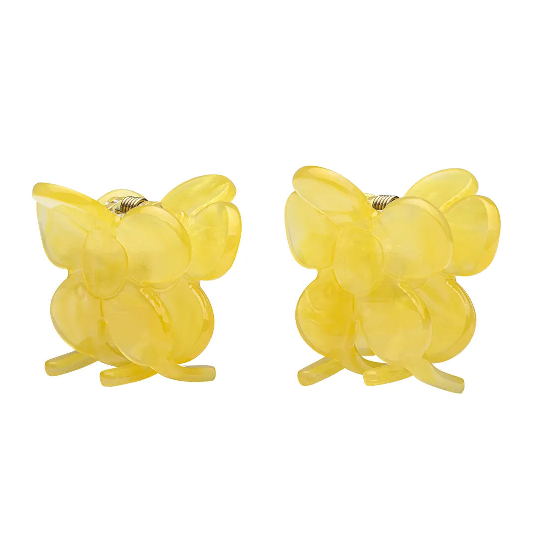MINI FLOWER CLIPS YELLOW