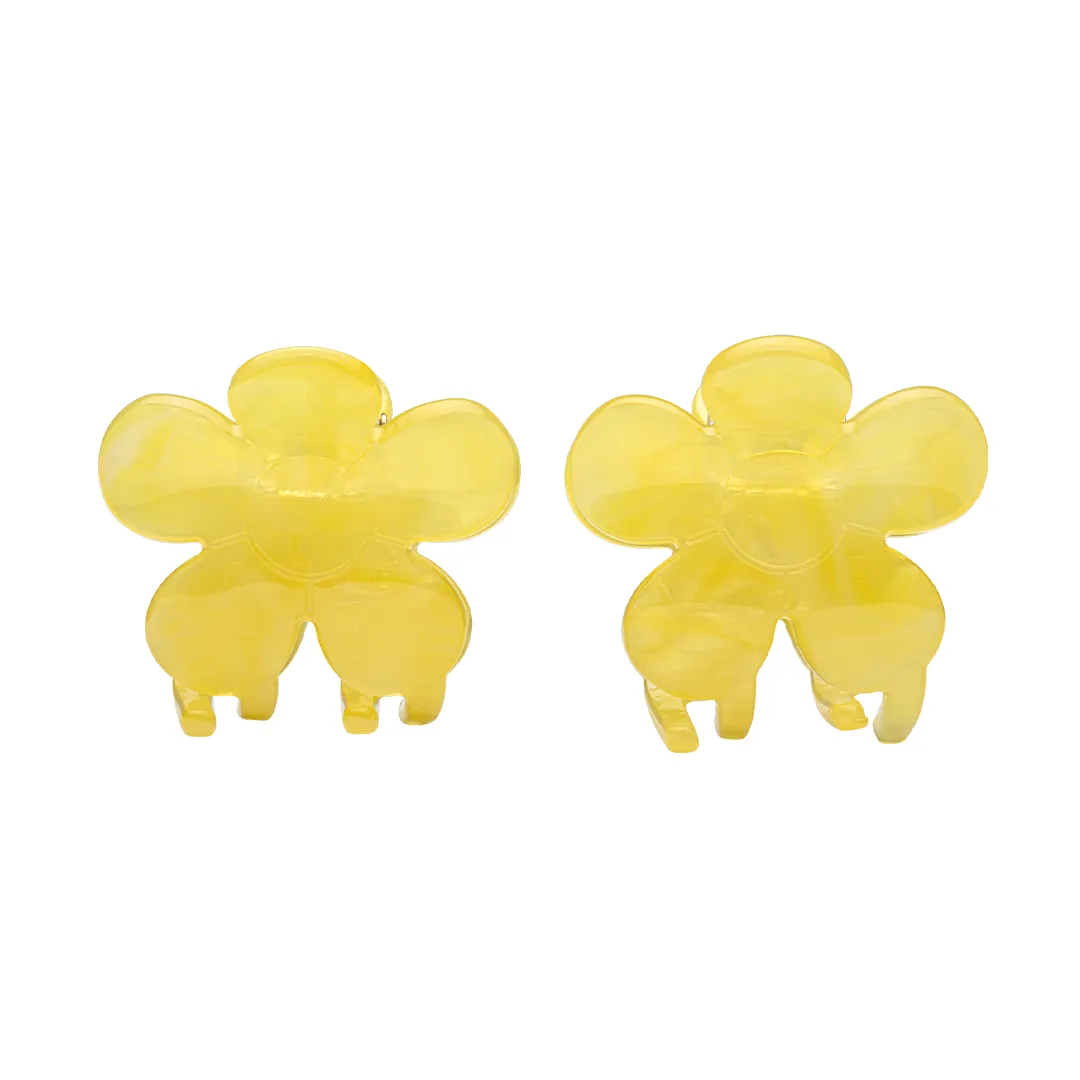 MINI FLOWER CLIPS YELLOW