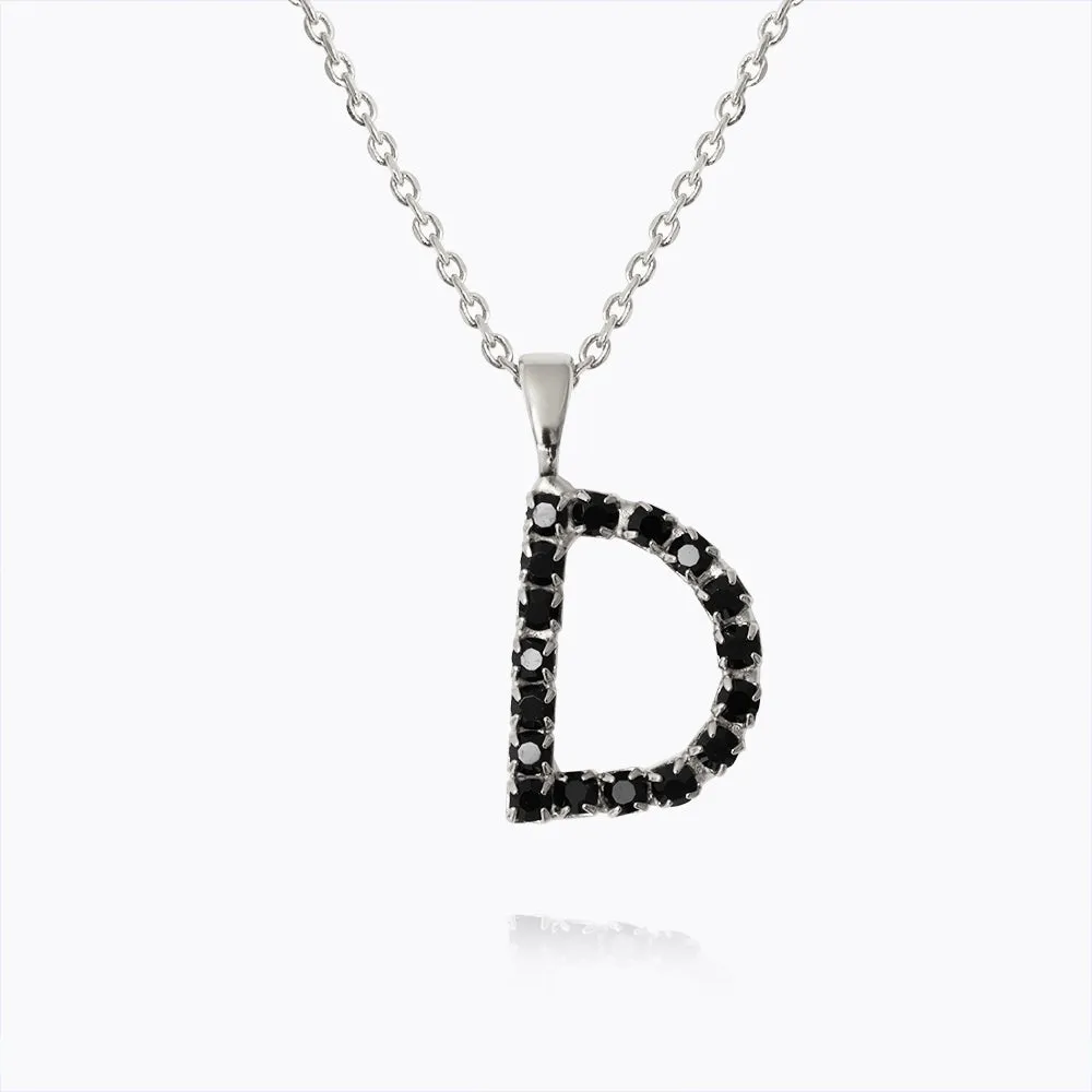 Mini Letter Necklace D / Black