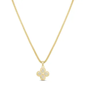 Miss Mimi- 14k/925 Vermeil Heritage Clover Cubic Zirconia Necklace
