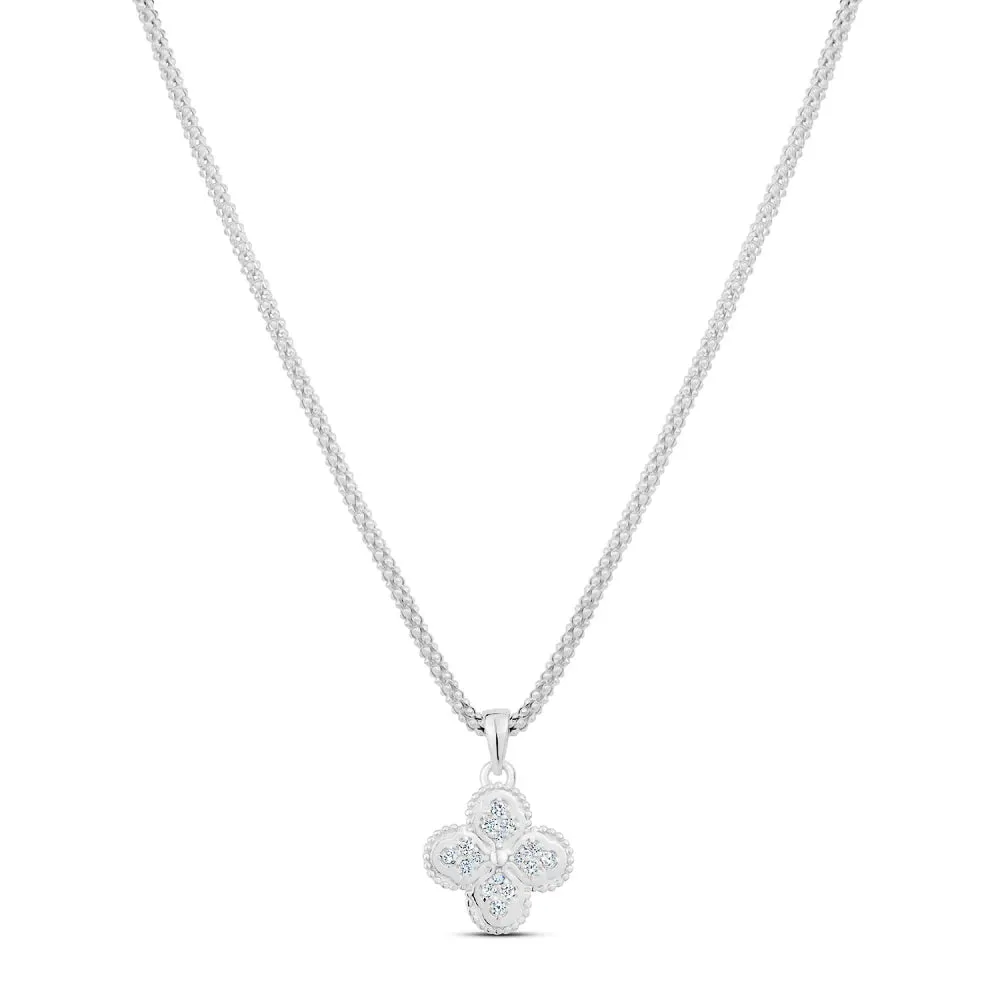 Miss Mimi- 14k/925 Vermeil Heritage Clover Cubic Zirconia Necklace