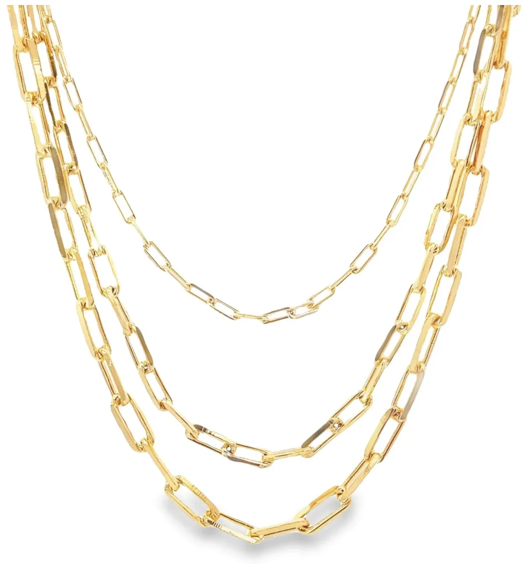 Monaco Paperclip Trio Necklace