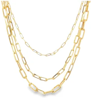 Monaco Paperclip Trio Necklace
