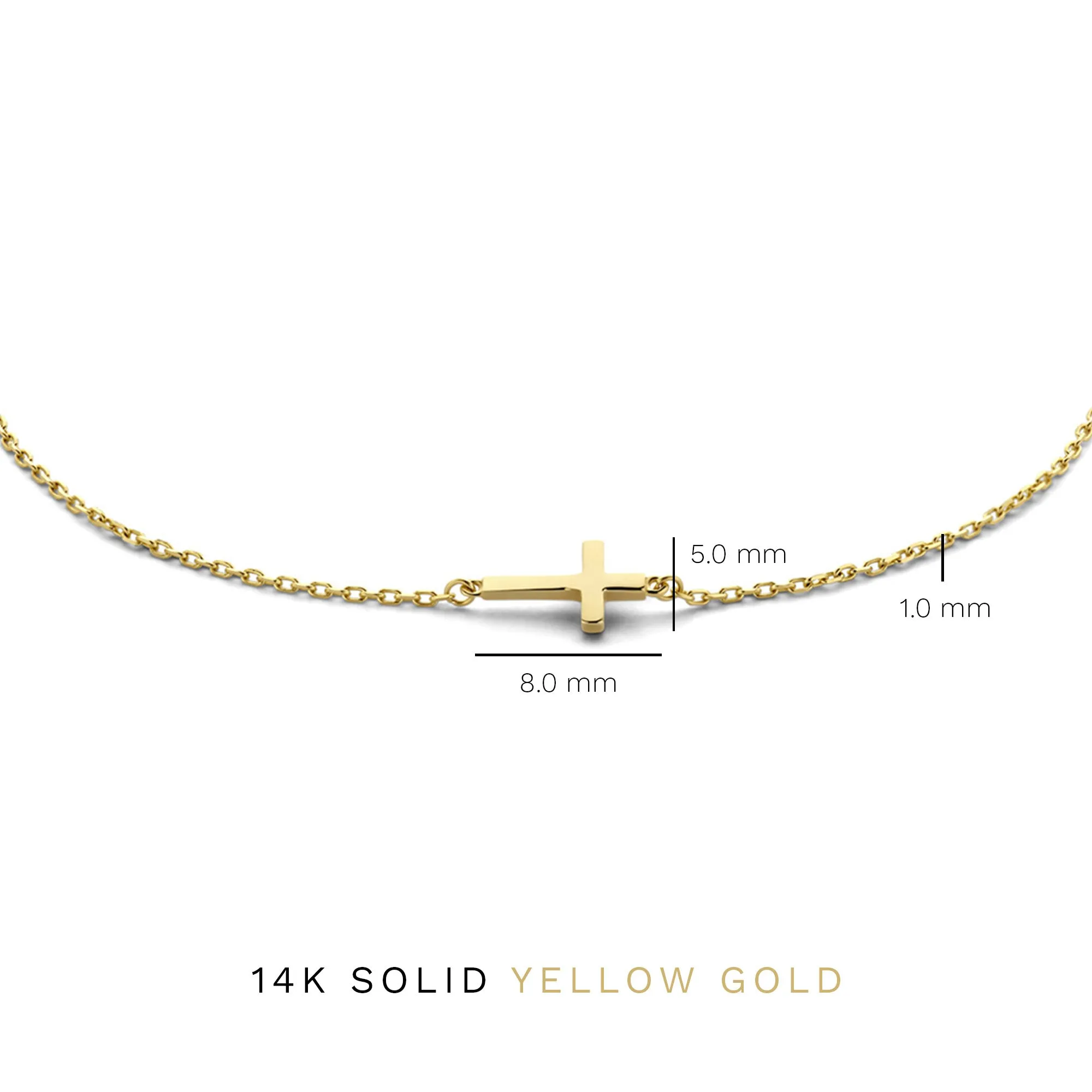 Monceau Solange 14 karat gold bracelet with cross