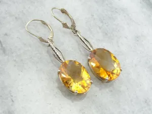 Multi Toned Gold Citrine Drop Earrings