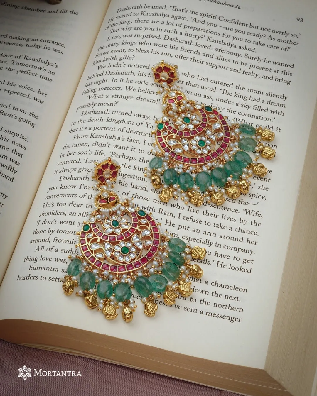 Multicolor Gold Plated Jadau Kundan Earrings - ME1238M