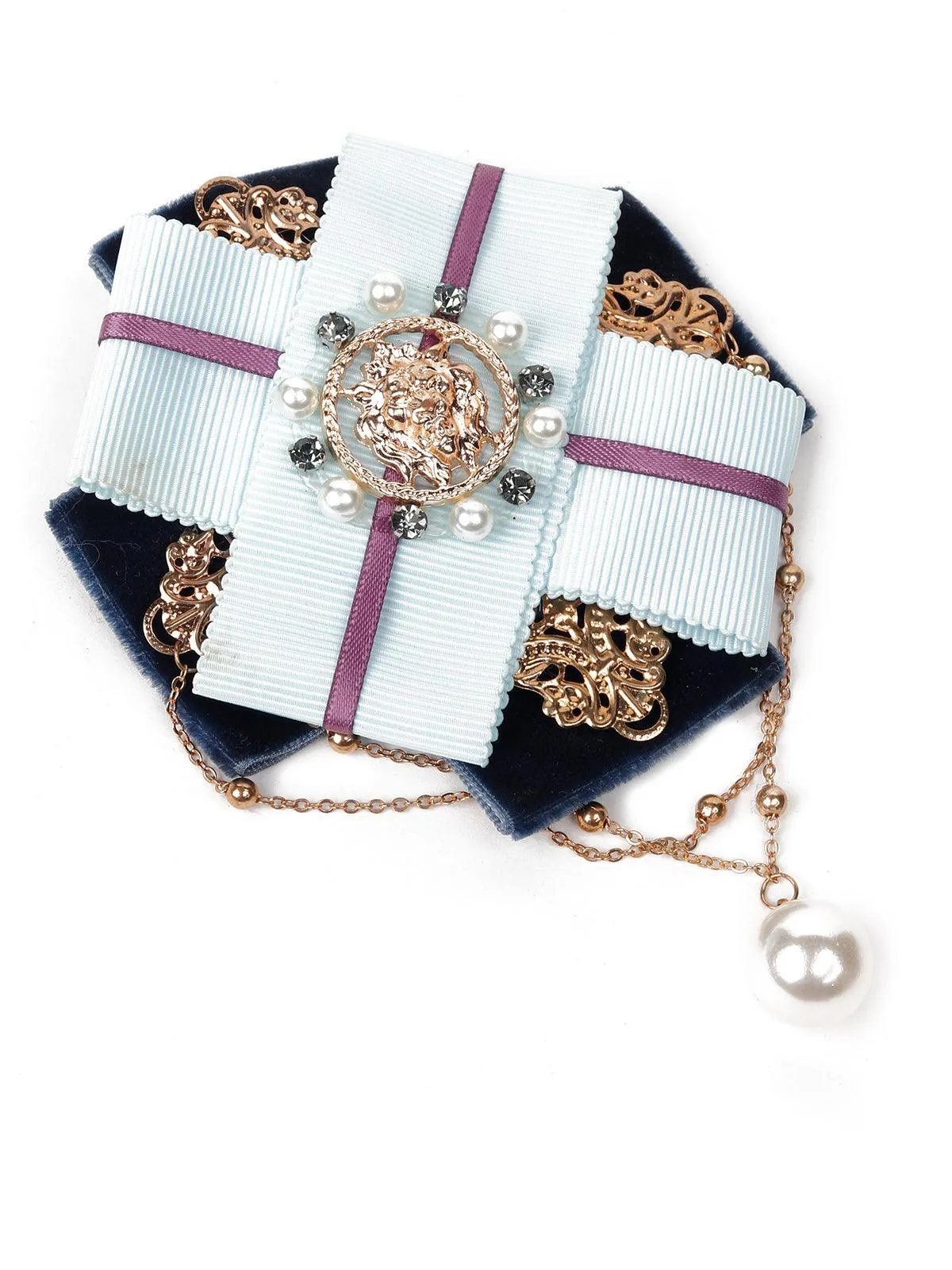 Odette Women Blue Metal Brooch