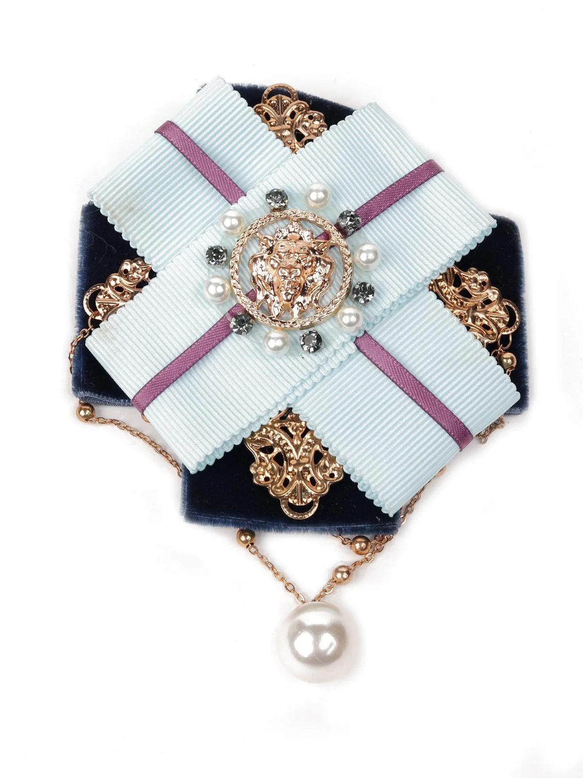 Odette Women Blue Metal Brooch