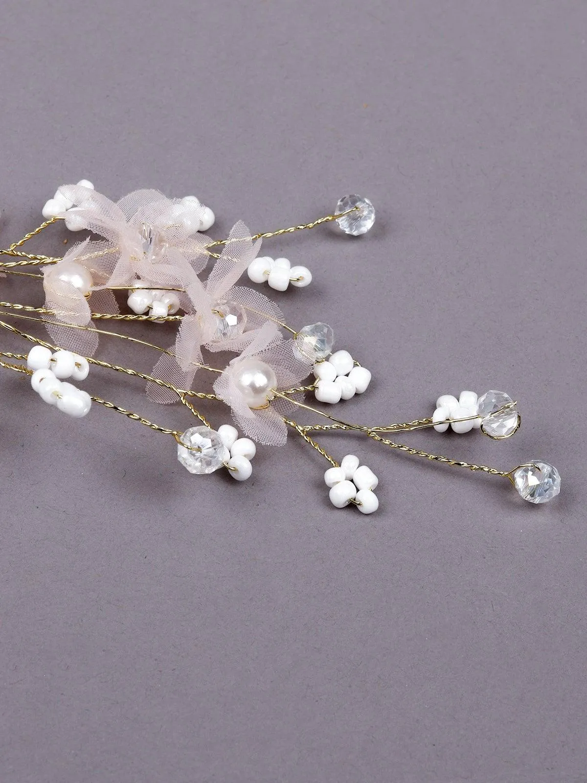 Odette Women White Fabric Brooch