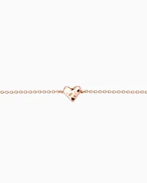 Organic Heart Bracelet | Rose Gold