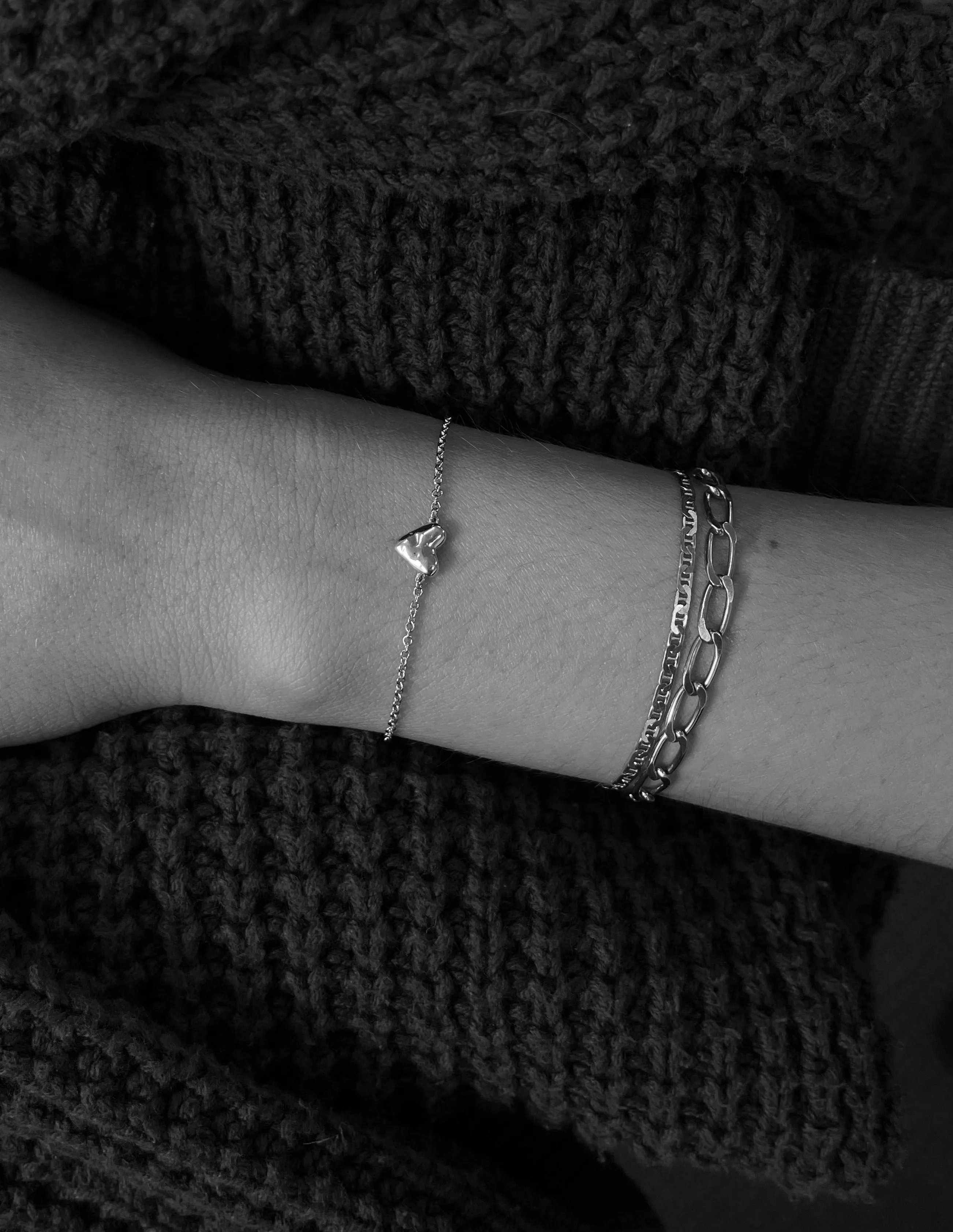 Organic Heart Bracelet | Rose Gold