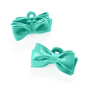Paige Mini Bow Claw Clips (Set of 2) - Turquoise