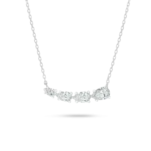 Pear Diamond Wing Pendant White Gold