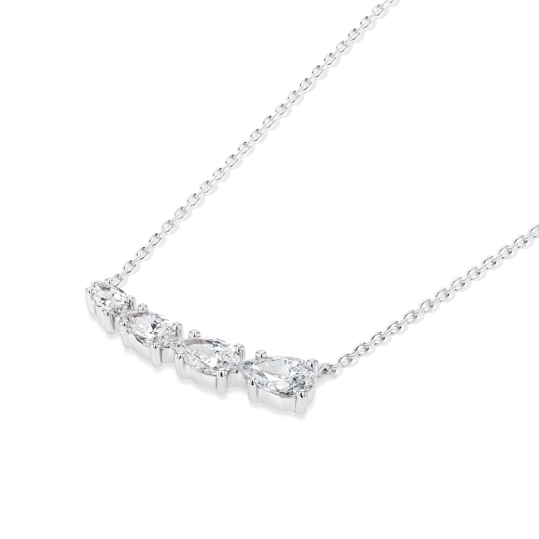 Pear Diamond Wing Pendant White Gold