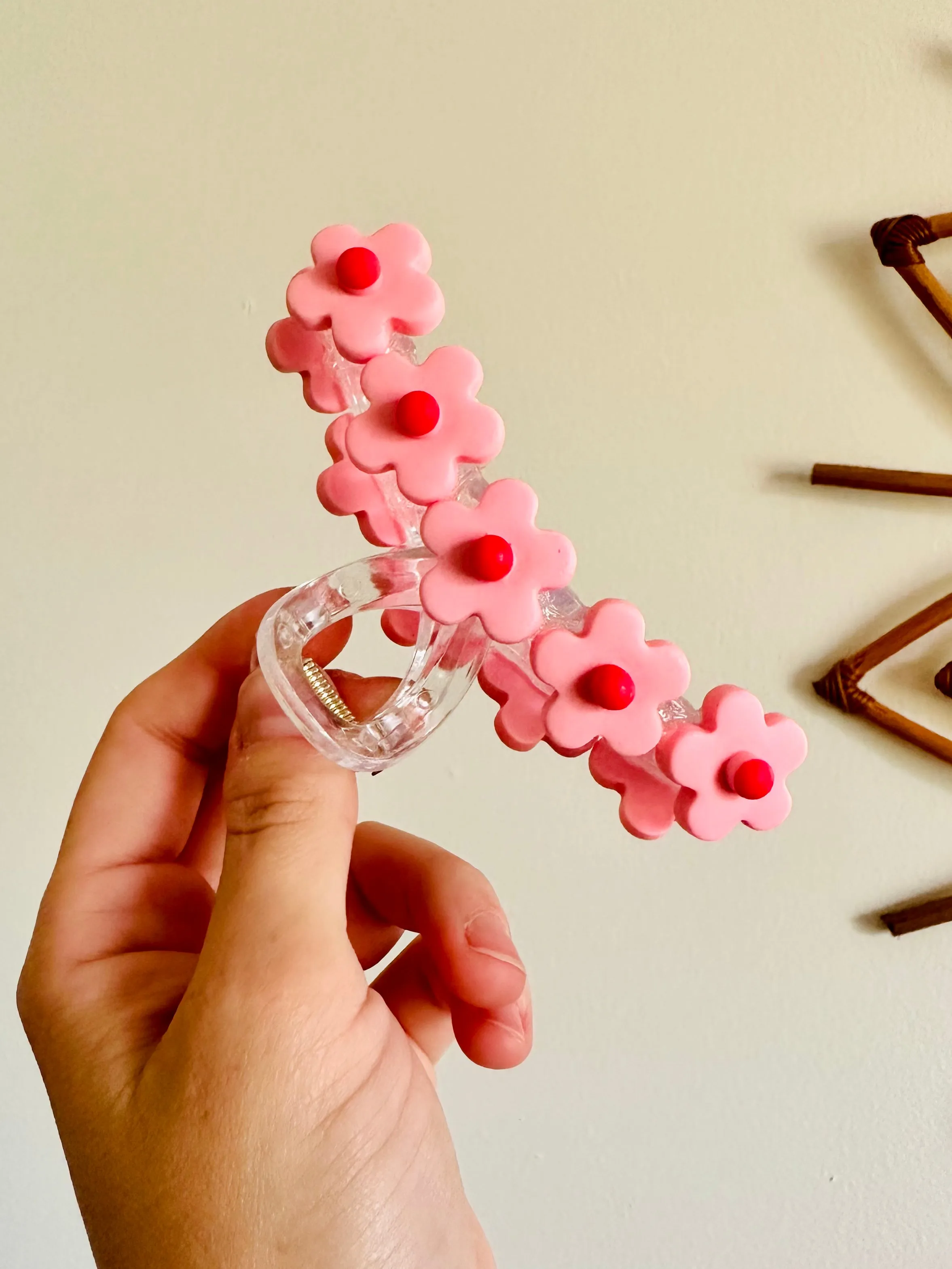 Pink Blossom Claw Clip