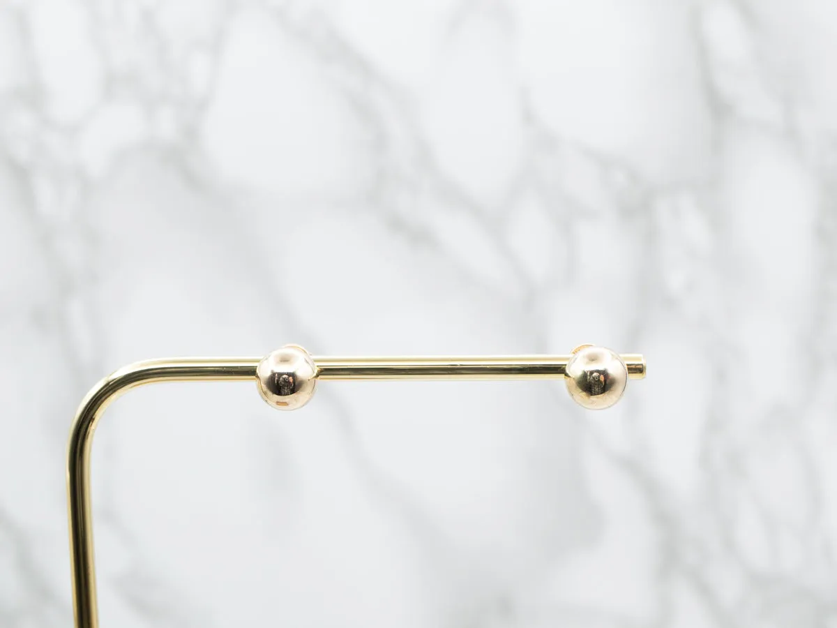 Polished Gold Ball Stud Earrings