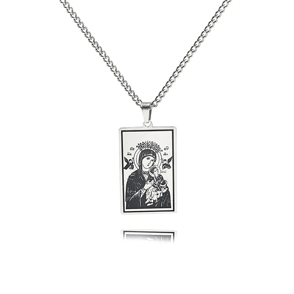 Prayer Religious Jewelry Virgin Mary Medal Virgencita Necklace