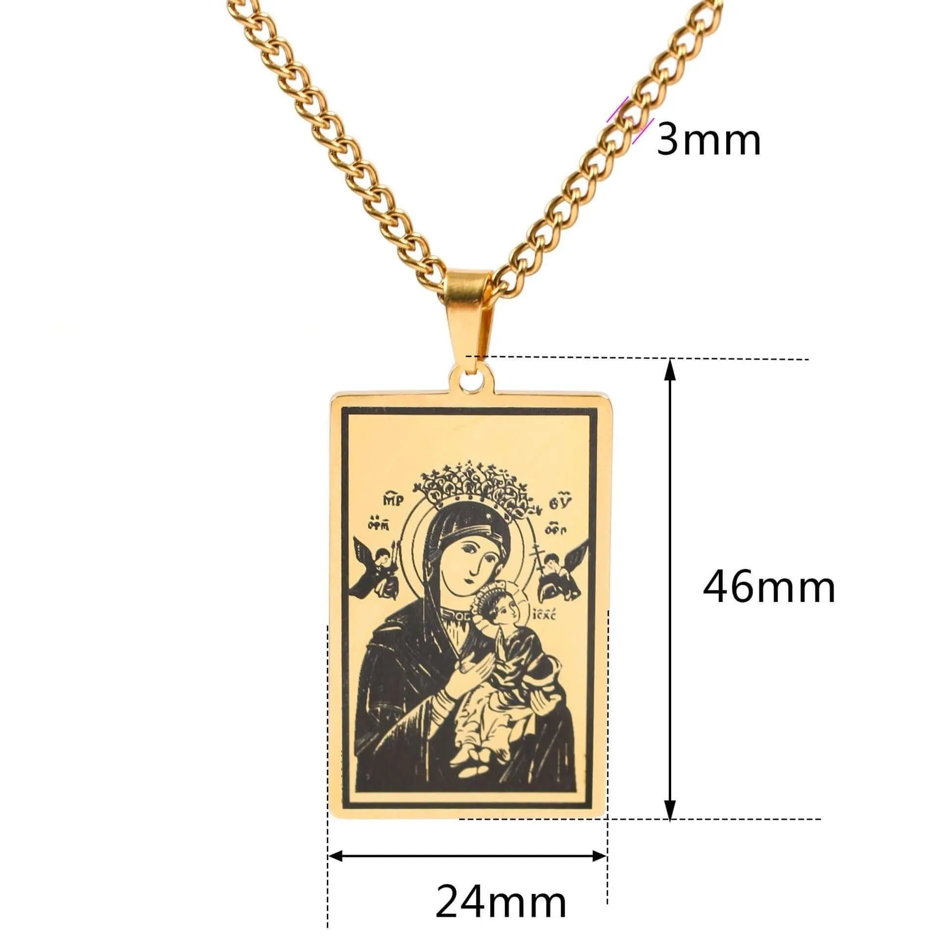 Prayer Religious Jewelry Virgin Mary Medal Virgencita Necklace