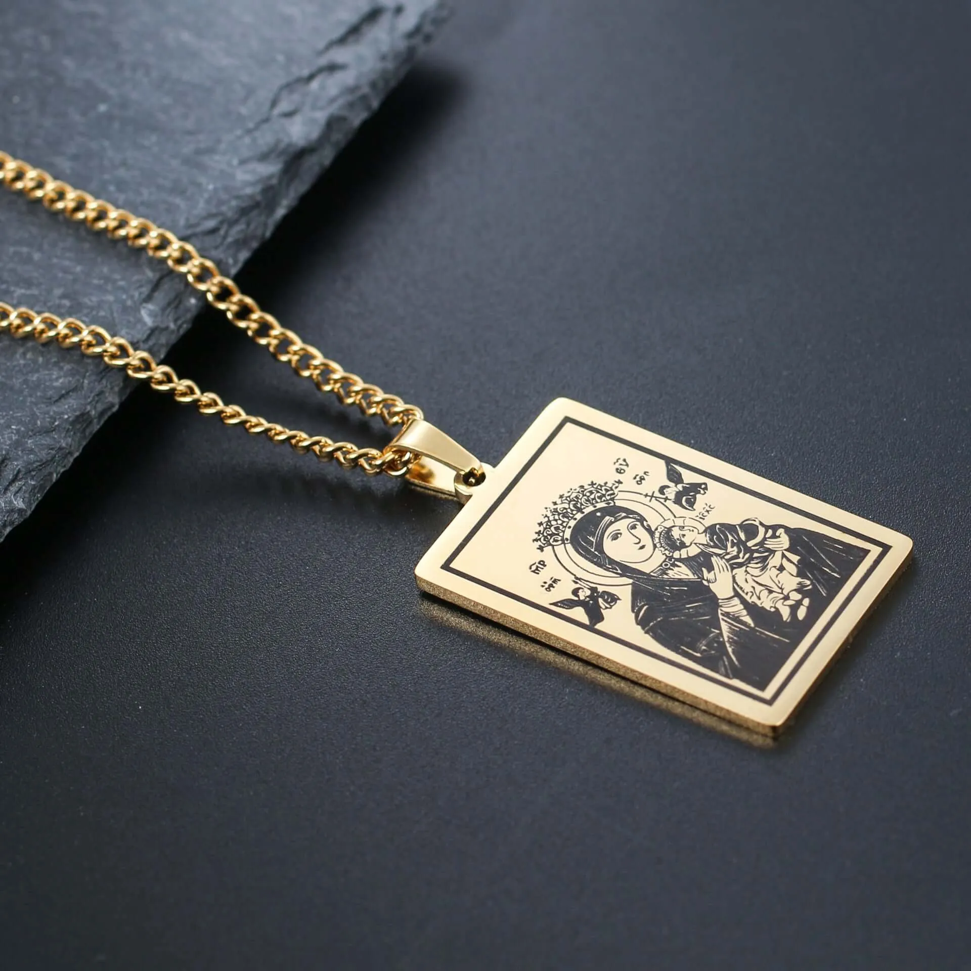 Prayer Religious Jewelry Virgin Mary Medal Virgencita Necklace