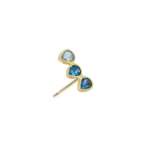 Precious Ear Climber Right - light and dark Blue Topaz & 18k Gold