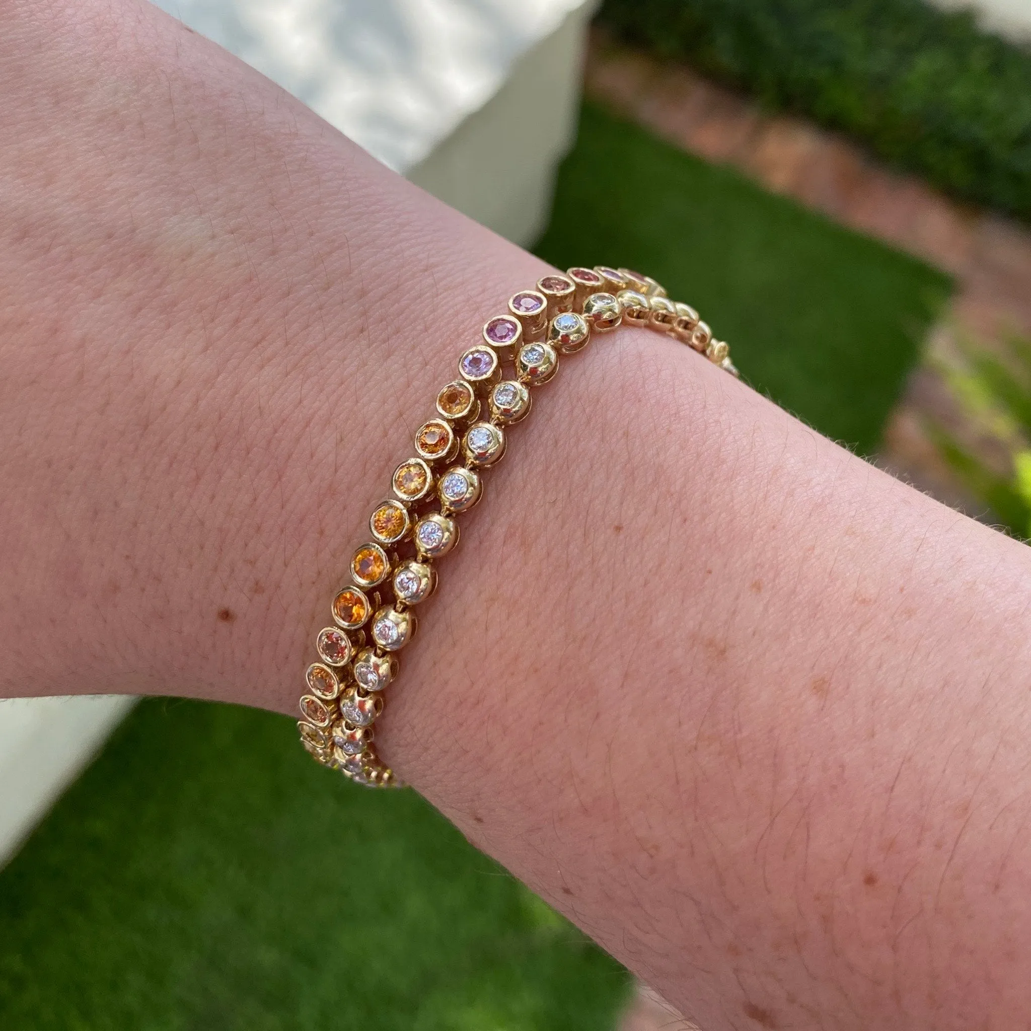Rainbow Sapphire Tennis Bracelet