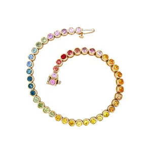 Rainbow Sapphire Tennis Bracelet