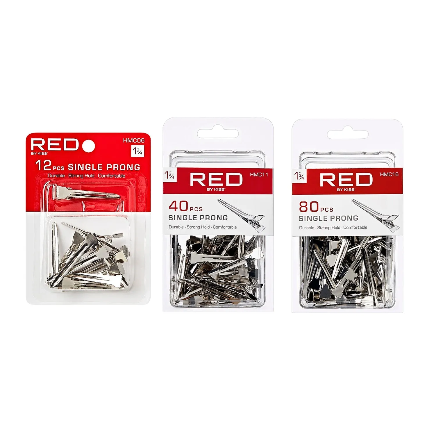 Red by Kiss Single Prong Clips 1 3/4"